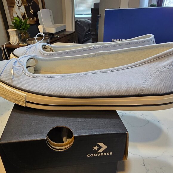 CONVERSE Chuck Taylor All Star Dainty Ballerina Slip-On Baby Blue Womens Size 9 - Picture 1 of 13